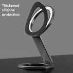Foldable Double-sided Magnetic Phone Holder Gym Car Universal Stand, Mirror Type Black, Mirror Type Silver