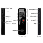 مسجل مقابلات صغير عالي الدقة بشاشة LCD بحجم 0.9 بوصة، مشغل MP3 مع شحن USB، 8GB، 16GB، 32GB، 64GB