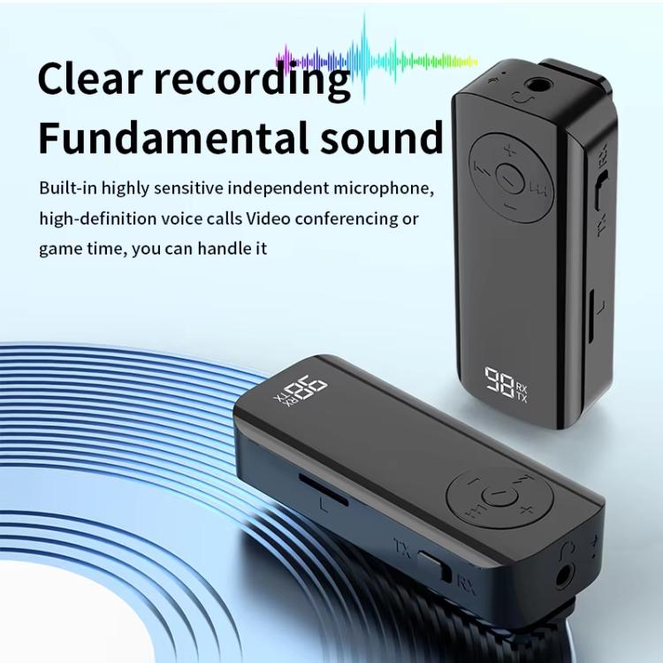 MX-M06 Clip-on Bluetooth 5.3 Audio Receiver and Transmitter Computer Audio Car Adapter