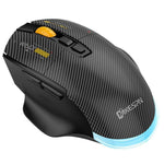 MKESPN W601 فأرة ألعاب لاسلكية صامتة بثلاثة أوضاع ماكرو من ألياف الكربون بدقة 12800 DPI بلوتوث