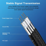 كابل طاقة محرك أقراص صلب SATA3.0 مع درع رقائق الألمنيوم وجسم مضفر، 0.5 م