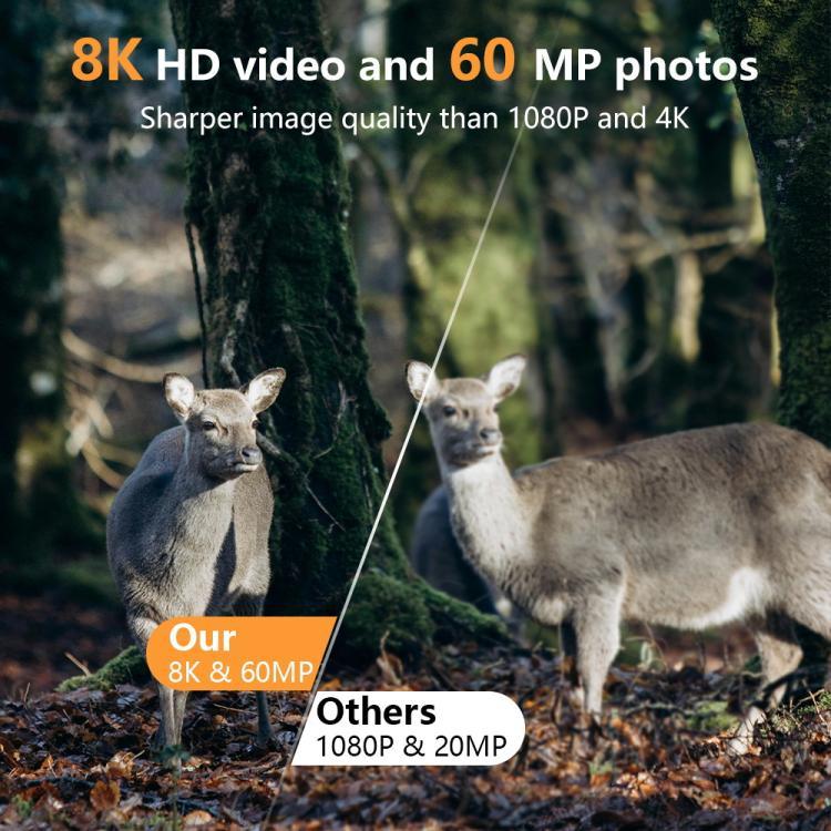 كاميرا صيد واي فاي بدقة فيديو 8K فائقة الوضوح وصورة 60 ميجابكسل، PR803W