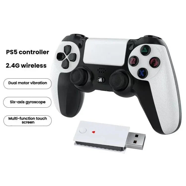 يد تحكم لاسلكية مزدوجة المحرك والاهتزاز 6 محاور 2.4G لأجهزة PS4 / PS5 / أندرويد / iOS / الكمبيوتر الشخصي