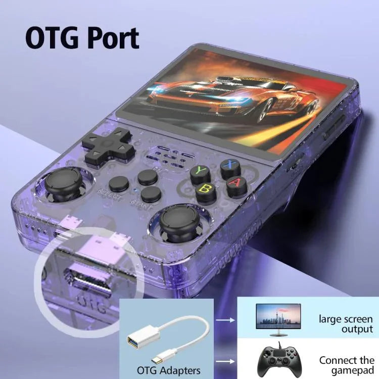 R36S Retro Handheld Game Console Linux System 3.5-Inch Screen Single TF Card Version, 64G, 128G