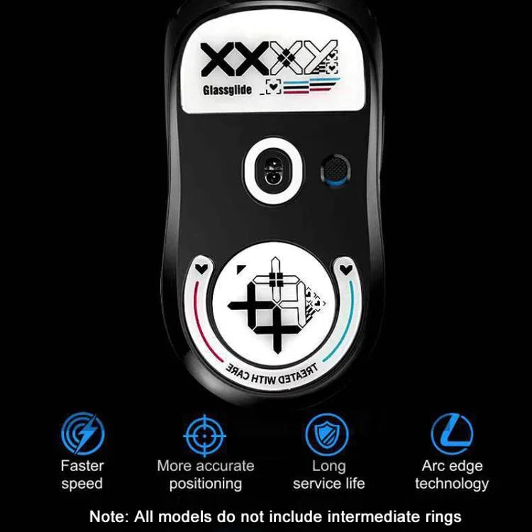 ملصقات أقدام فأرة زجاجية لـ Logitech GPW لمنع الانزلاق وزلاجات انزلاق الفأرة
