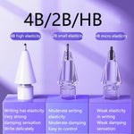 رأس بديل ناعم ومرن صامت لسلسلة Apple Pencil 2 / 1، 4B أبيض، 4B شفاف، 2B أبيض، 2B شفاف، HB أبيض، HB شفاف