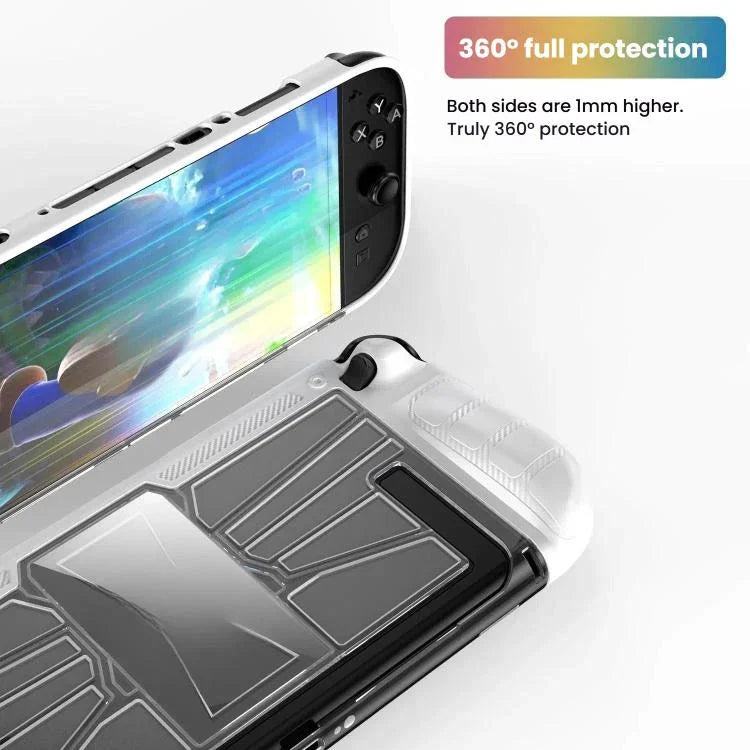 غطاء قطعة واحدة من TPU + PC لجهاز Nintendo Switch 2، غلاف واقي ضد الصدمات، غطاء قطعة واحدة من TPU + PC باللون الأسود، غطاء قطعة واحدة من TPU + PC باللون الأبيض