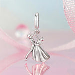 S925 Sterling Silver Oxidized Couple Dancing Pendant