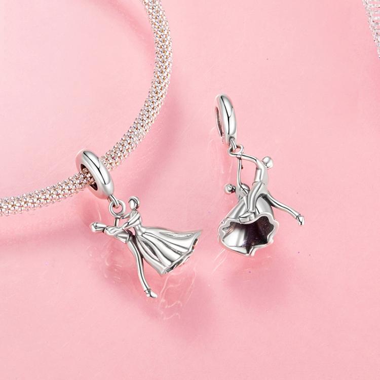 S925 Sterling Silver Oxidized Couple Dancing Pendant