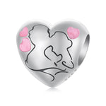 S925 Sterling Silver Oil Drop Couple Kiss Love Beads