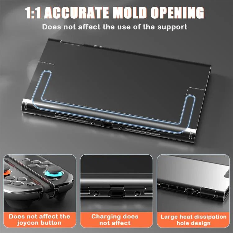 غطاء شفاف من الكريستال لجهاز Nintendo Switch 2 مع غطاء واقي شفاف لجهاز التحكم المنفصل