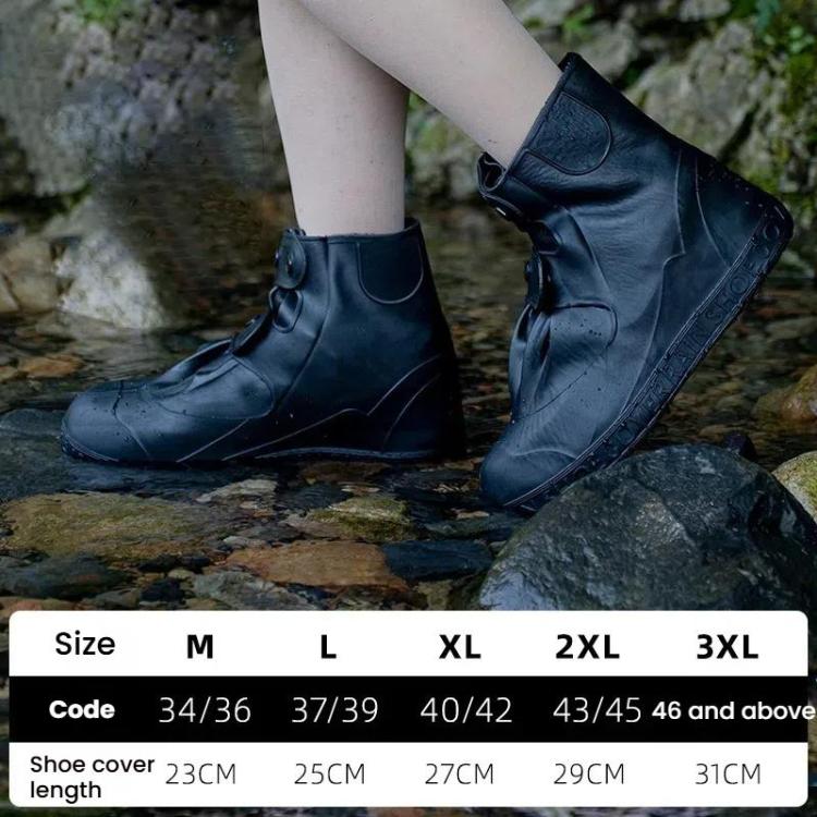 أغطية أحذية مطرية سميكة مقاومة للتآكل بطول 18 سم، متوسطة الطول، M 34-36، L 37-39، XL 40-42، XXL 43-45، XXXL 46-