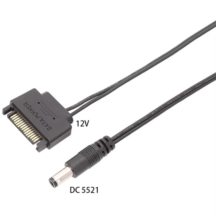 كابل توصيل SATA ذكر إلى DC 5.5 × 2.1 مم، كابل طاقة 12 فولت، 20 سم، 50 سم، 100 سم