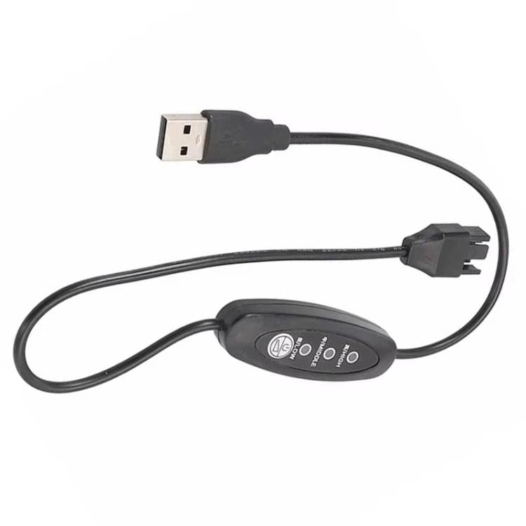 كابل معزز USB إلى 4 دبابيس صغير مع سرعة قابلة للتعديل، USB إلى كابل مروحة صندوق 12 فولت، 50 سم، 98 سم