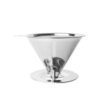 مرشح قهوة V60 من الفولاذ المقاوم للصدأ مع قاعدة للتخمير بالتنقيط، 1-2 كوب 300 شبكة، 1-3 كوب 300 شبكة، 1-4 كوب 300 شبكة، 1-4 كوب 600 شبكة، 1-6 كوب 600 شبكة، 1-8 كوب 300 شبكة