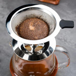 مرشح قهوة V60 من الفولاذ المقاوم للصدأ مع قاعدة للتخمير بالتنقيط، 1-2 كوب 300 شبكة، 1-3 كوب 300 شبكة، 1-4 كوب 300 شبكة، 1-4 كوب 600 شبكة، 1-6 كوب 600 شبكة، 1-8 كوب 300 شبكة