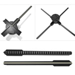 مروحة هولوجرافية ثلاثية الأبعاد مقاس 60 سم بدقة 1600x720 و720 LED، تحكم بالمحتوى عبر WiFi/تطبيق، قابس أمريكي، قابس أوروبي، قابس بريطاني، قابس أسترالي