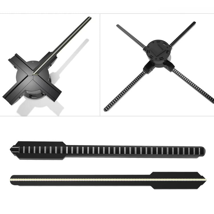 مروحة هولوجرافية ثلاثية الأبعاد مقاس 60 سم بدقة 1600x720 و720 LED، تحكم بالمحتوى عبر WiFi/تطبيق، قابس أمريكي، قابس أوروبي، قابس بريطاني، قابس أسترالي