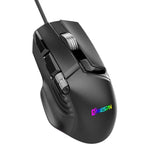 فأرة ألعاب سلكية MKESPN X13 RGB بسرعة كاملة بدقة 12400 DPI مع 10 مفاتيح وعجلة تمرير مزدوجة قابلة للبرمجة الماكرو، X13