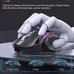 فأرة ألعاب لاسلكية MKESPN W605 بثلاثة أوضاع بدقة 24000 DPI مع تخصيص ماكرو 12 مفتاح، W605