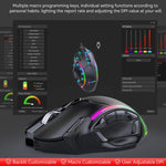 فأرة ألعاب لاسلكية MKESPN W605 بثلاثة أوضاع بدقة 24000 DPI مع تخصيص ماكرو 12 مفتاح، W605