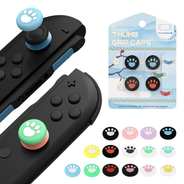 غطاء قبضة إبهام سيليكون بطبعة مخلب 2 أزواج لوحدات تحكم Nintendo Switch 2 Joy-Con