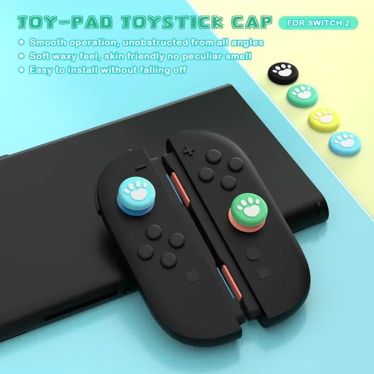 غطاء قبضة إبهام سيليكون بطبعة مخلب 2 أزواج لوحدات تحكم Nintendo Switch 2 Joy-Con