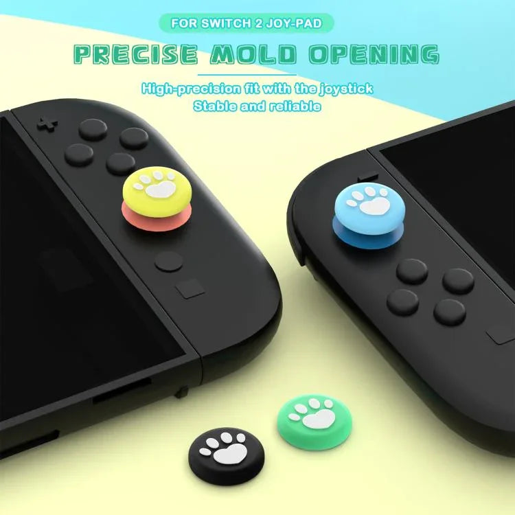 غطاء قبضة إبهام سيليكون بطبعة مخلب 2 أزواج لوحدات تحكم Nintendo Switch 2 Joy-Con