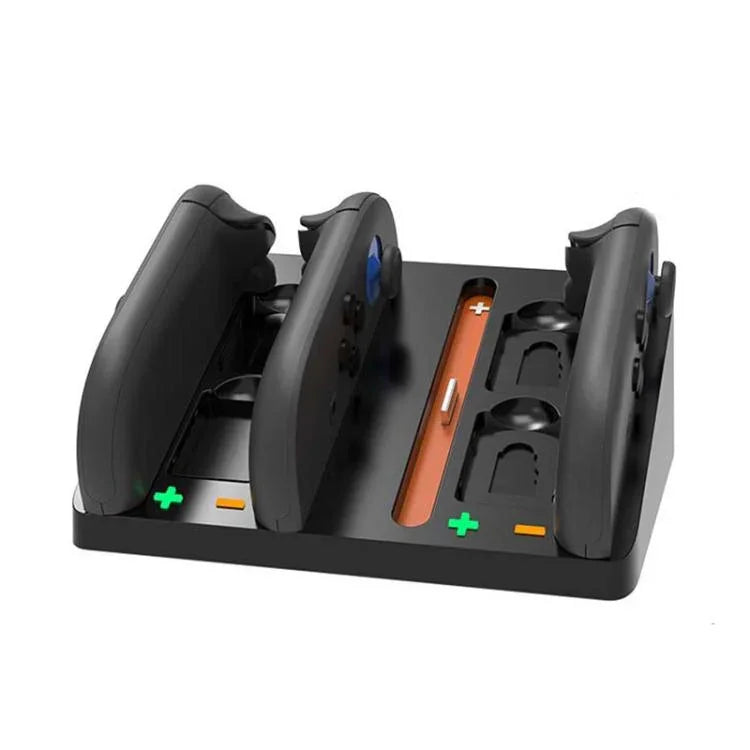 قاعدة شحن 4 في 1 لجهاز Nintendo Switch 2 لشحن 4 وحدات تحكم مع 4 فتحات لبطاقات الذاكرة، HBS-2803