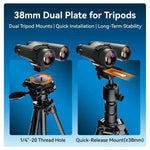 مجموعة تثبيت منظار APEXEL BinoClamp Pro مع إطلاق سريع وحامل منظار من الألمنيوم دوار 360 درجة، APL-F007