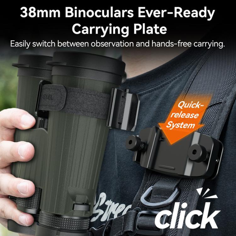 مجموعة تثبيت منظار APEXEL BinoClamp Pro مع إطلاق سريع وحامل منظار من الألمنيوم دوار 360 درجة، APL-F007