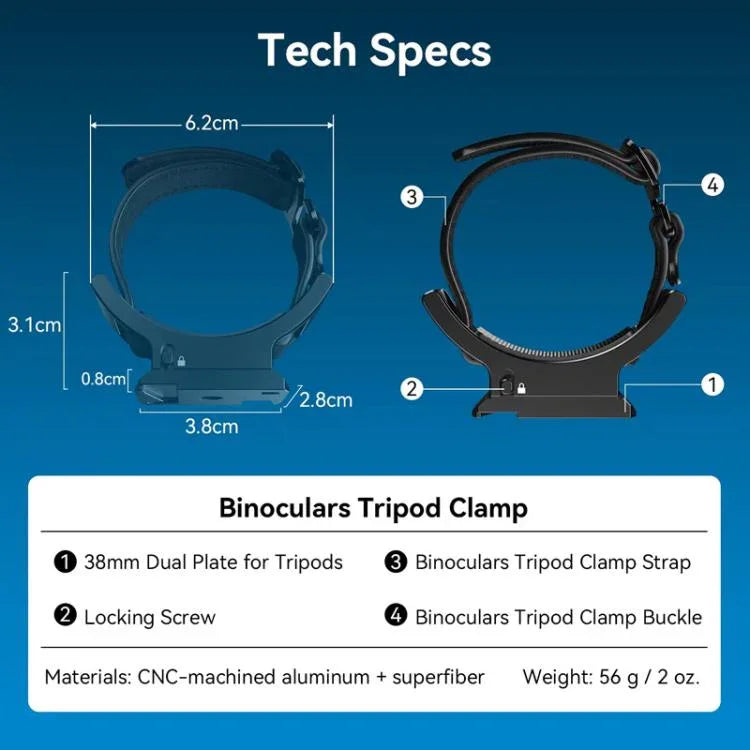 مجموعة تثبيت منظار APEXEL BinoClamp Pro مع إطلاق سريع وحامل منظار من الألمنيوم دوار 360 درجة، APL-F007
