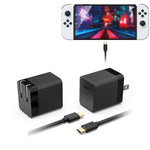 شاحن سريع DOBE GaN بقوة 45 واط لـ Nintendo Switch 2 / Switch OLED / Switch / Switch Lite بمنفذ USB-C وقابس أمريكي، لـ Nintendo Switch 2
