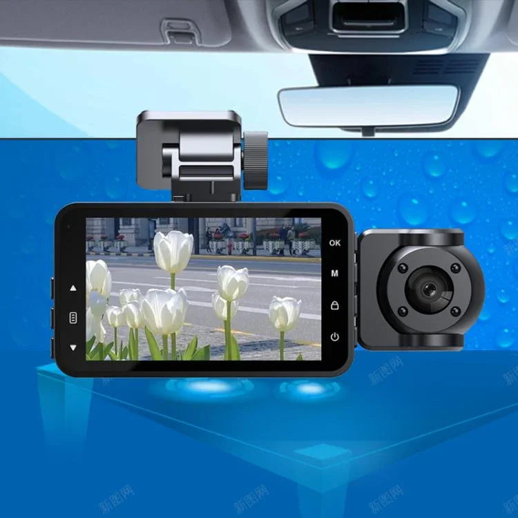 مسجل قيادة بدقة 1080P عالي الوضوح مع رؤية ليلية بالأشعة تحت الحمراء XWIFI، تسجيل مزدوج وثلاثي