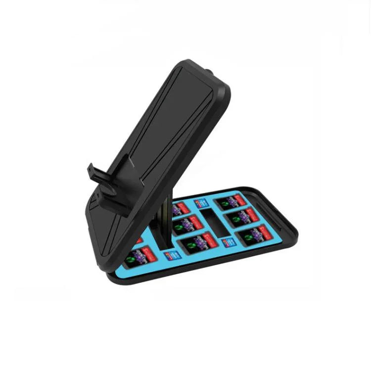 حامل صندوق بطاقات KJH لجهاز Nintendo Switch 2 / Switch OLED / Lite قابل للطي مع 9 فتحات لألعاب الكروت و4 فتحات لبطاقات SD