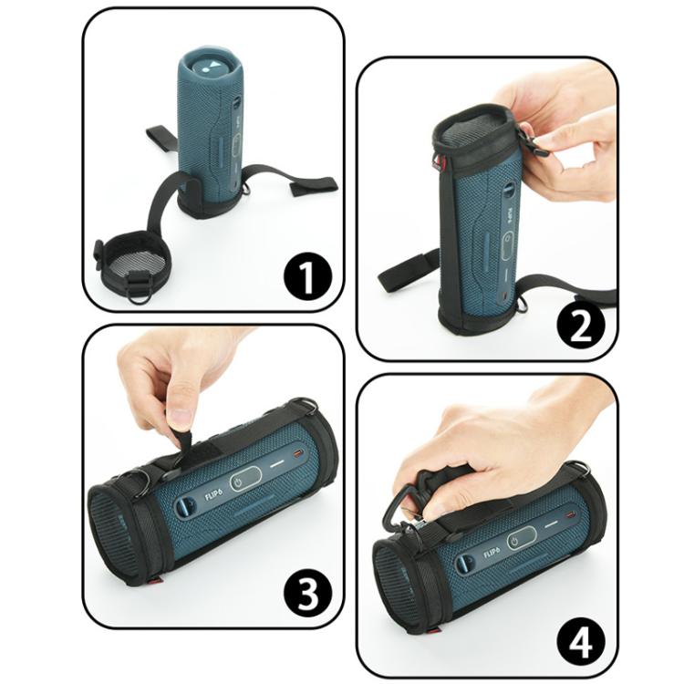 حافظة واقية محمولة مع حزام كتف مفرد لسماعة بلوتوث JBL Flip 7/6، أسود 3