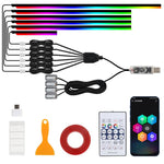 3 Control App Remote Control Colorful Car Interior Ambient Lighting Modified LED Acrylic USB Car Ambient Lighting, 110cm+75cm x 4+35cm+Footlight x 4 10 In 1, 110cm+75cm x 4+35cm 6 In 1, 110cm, 110cm x 2 2 In 1, 110cm x 3 3 In 1, 110cm x 4 4 In 1       ...