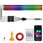 3 Control App Remote Control Colorful Car Interior Ambient Lighting Modified LED Acrylic USB Car Ambient Lighting, 110cm+75cm x 4+35cm+Footlight x 4 10 In 1, 110cm+75cm x 4+35cm 6 In 1, 110cm, 110cm x 2 2 In 1, 110cm x 3 3 In 1, 110cm x 4 4 In 1       ...