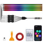 3 Control App Remote Control Colorful Car Interior Ambient Lighting Modified LED Acrylic USB Car Ambient Lighting, 110cm+75cm x 4+35cm+Footlight x 4 10 In 1, 110cm+75cm x 4+35cm 6 In 1, 110cm, 110cm x 2 2 In 1, 110cm x 3 3 In 1, 110cm x 4 4 In 1       ...