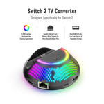 قاعدة تلفاز 4K 60Hz 5 في 1 مع منفذ إيثرنت جيجابت وإضاءة محيطية RGB لجهاز Nintendo Switch 2 من JYS