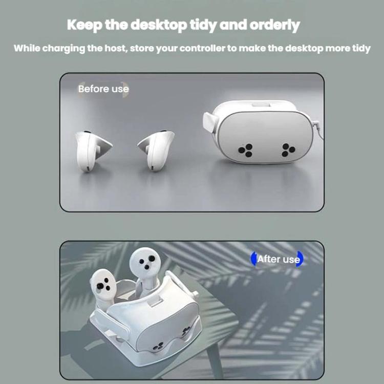 For Meta Quest 3S / 3 / 2 iplay HBV-641 Handle Storage Rack VR Headset Charging Stand With LED Light