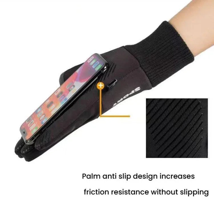Outdoor Fleece-Lined Non-Slip Warm Cycling Touchscreen Gloves