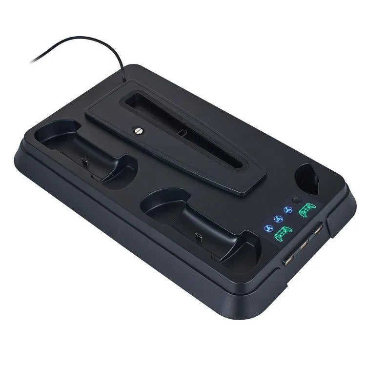 قاعدة تبريد متعددة الوظائف مع مقبض مزدوج وشاحن لـ PS5 Pro / PS5 Slim / PS5، YH66S نمط بيانو مع إضاءة ملونة بيضاء، YH66S نمط بيانو مع إضاءة ملونة سوداء، YH66 أبيض، YH66 أسود وأبيض، YH66 أسود
