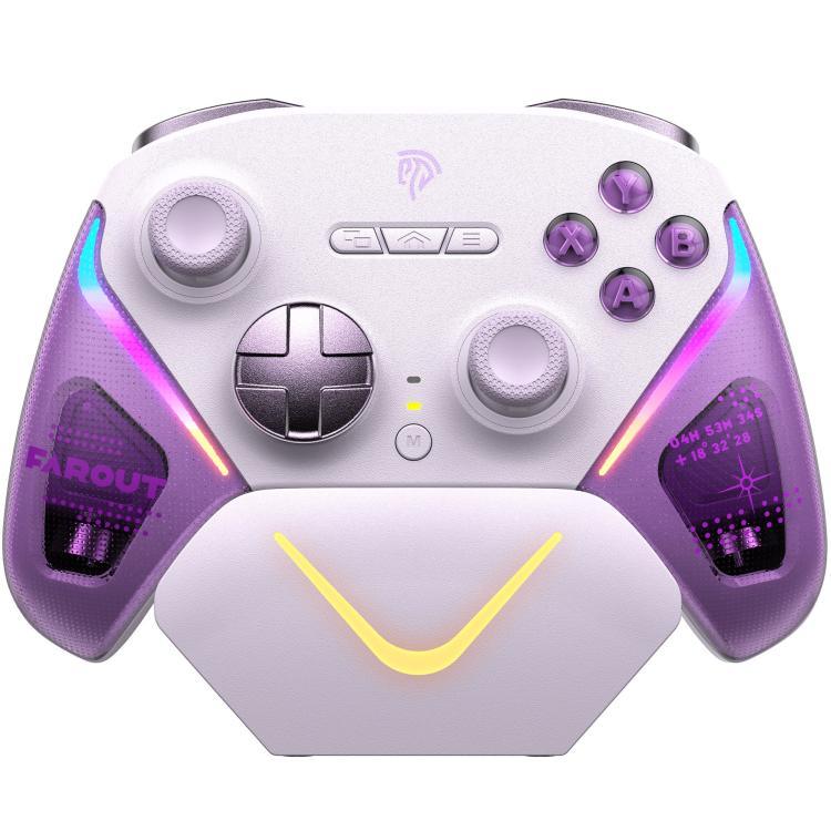 جهاز تحكم ألعاب لاسلكي EasySMX D10 مع زناد مزدوج الوضع وعصا تحكم TMR Hall Effect، قاعدة شحن لـ PC/Switch/هاتف/Steam