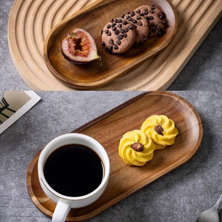 صينية شاي من خشب القرفة مع طبق فواكه وحلويات، بيضاوي صغير، بيضاوي متوسط، بيضاوي كبير، مربع صغير، مربع كبير