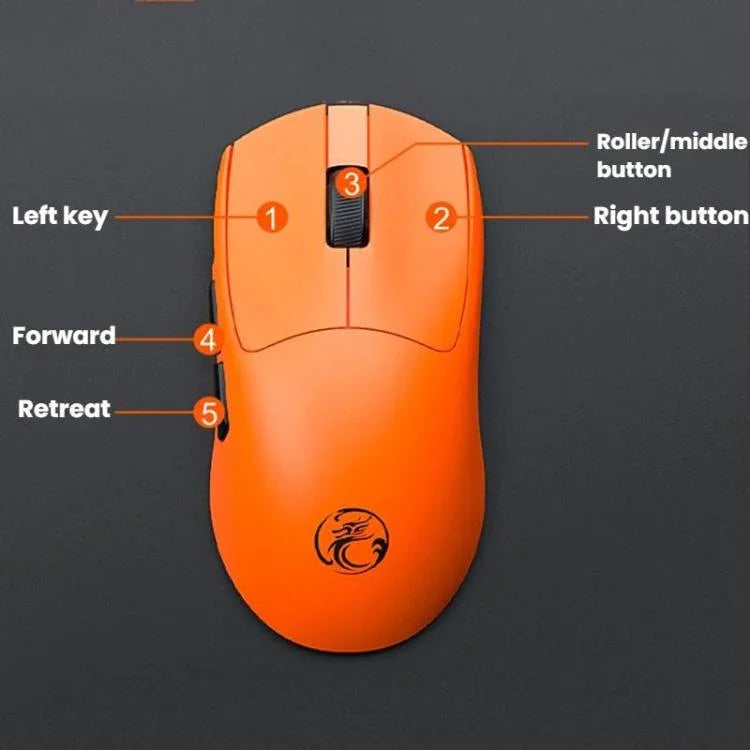 ماوس ألعاب IMICE G900، 6 أزرار، دقة 12800 DPI، ماوس لاسلكي ثلاثي الوضع قابل لإعادة الشحن