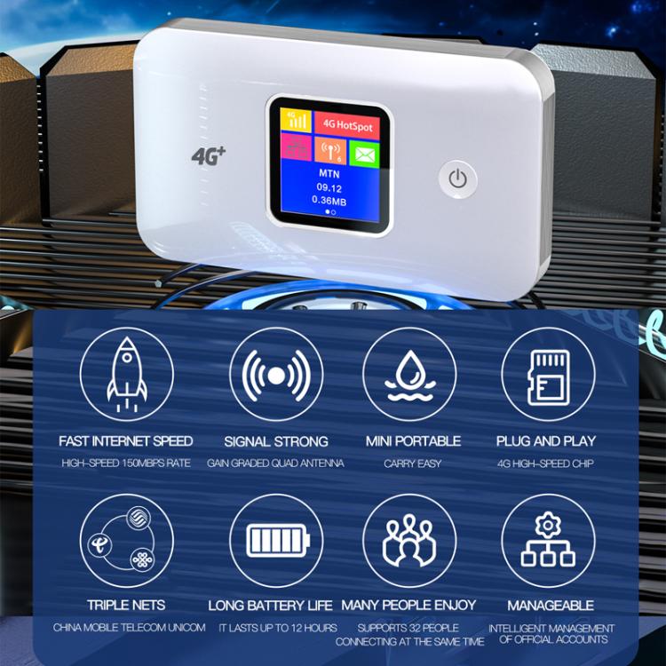 MF801 4G CAT7 ثنائي النطاق محمول WIFI LTE 300M راوتر لاسلكي قابل للتوصيل شاشة ملونة ميفي نقطة اتصال متنقلة، MF801