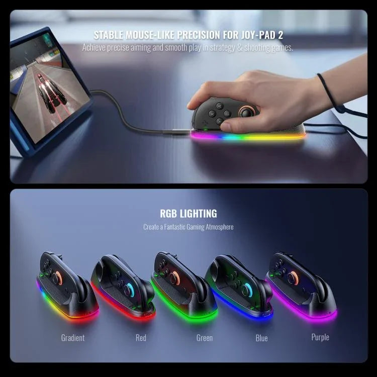 قاعدة شحن مغناطيسية مع إضاءة محيطة لجهاز تحكم JYS لجهاز Nintendo Switch 2، JYS-NS2320