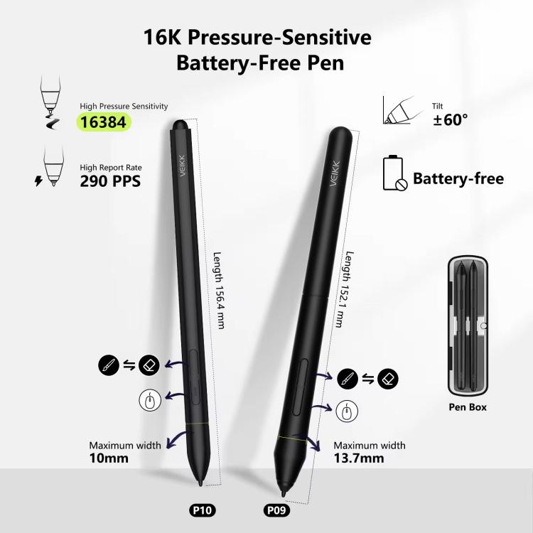 شاشة رسم رقمية VEIKK VK1600 مقاس 15.6 بوصة شاشة رسم إلكترونية متوافقة مع الهاتف المحمول