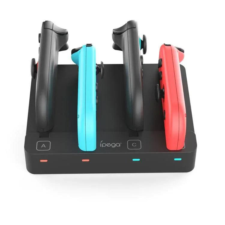 قاعدة شحن 4 في 1 من ipega لشحن وحدة تحكم Nintendo Switch 2 / Joy-Con، PG-SW2081